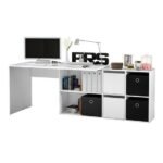 FONTANA Bureau d'angle contemporain blanc